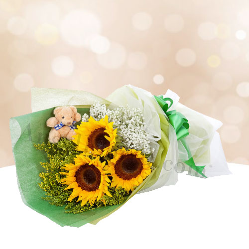 Sunflower Hand Bouquet: Cheerios